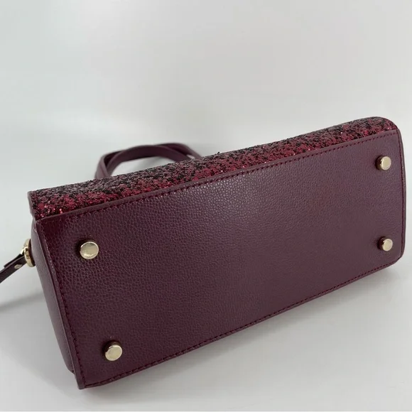 Kate Spade Laurel Way Glitter Mini Reiley Satchel Red Leather Sparkles